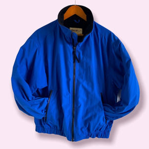 EDDIE BAUER MENS Blue Zipped Windbreaker Fleece interior Size Medium
